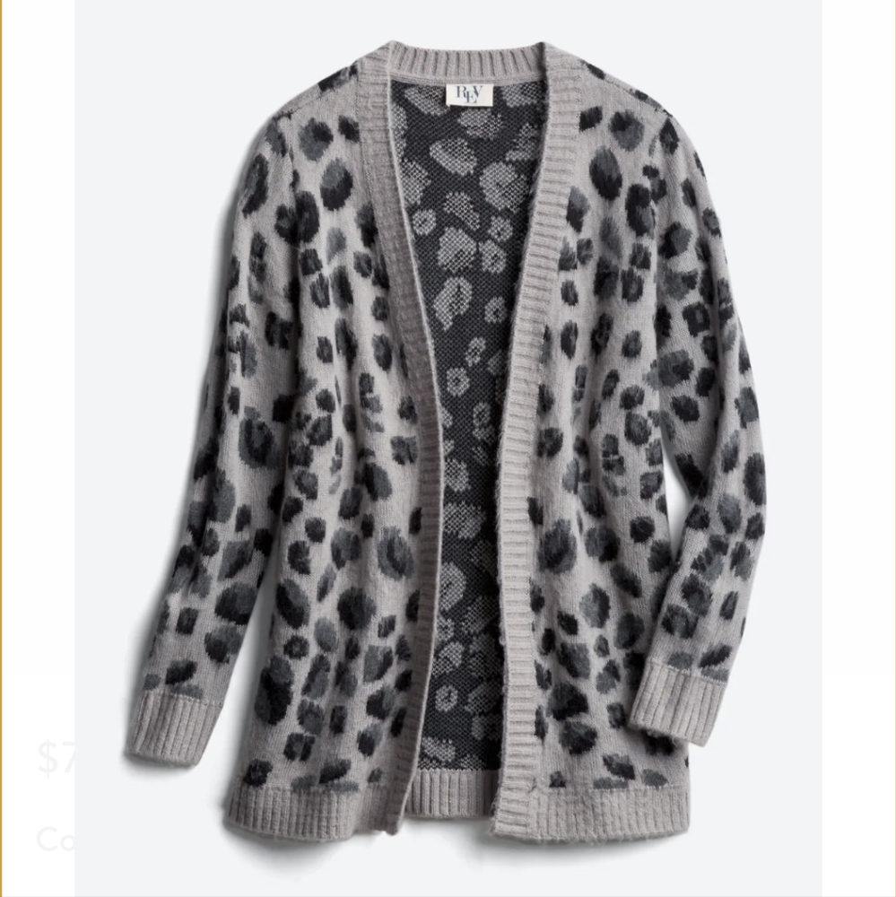 Rev Open Tunic Cardigan Grey Leopard